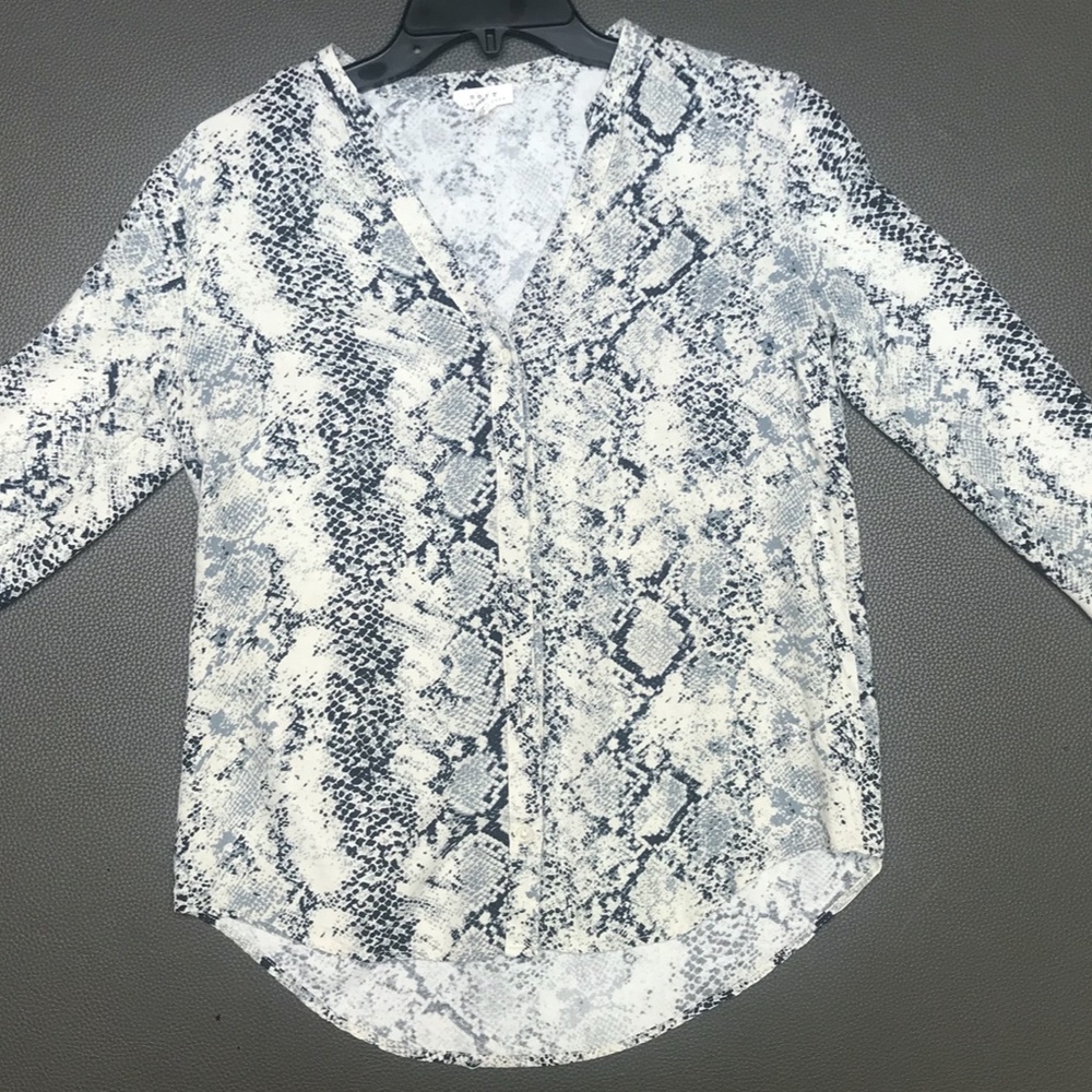 Soft Joie Dane Snake Print Button Down Blouse - image 6